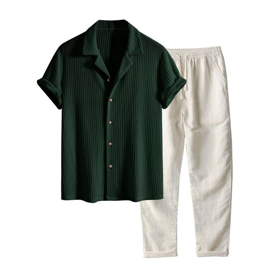 Two-Piece Relaxed Fit Linen-Style Summer Outfit