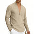 Mens Linen Long Sleeve Shirt for Casual Wear