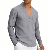 Mens Linen Long Sleeve Shirt for Casual Wear