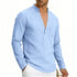 Mens Linen Long Sleeve Shirt for Casual Wear